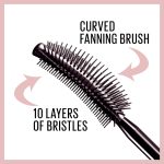 Maybelline Lash Sensational Washable Mascara, Lengthening and Volumizing for a Full Fan Effect, Blackest Black, 1 Count - Image 6